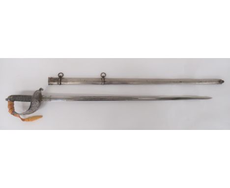 Highland Light Infantry Field Officer's Special Pattern Sword32 3/4 inch, double edged blade with two narrow fullers repeated