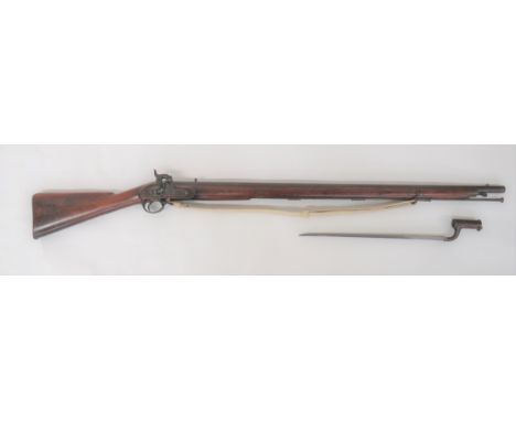 British 1842 Pattern Musket and Bayonet 39 inch, .750 musket smoothbore barrel. &nbsp;Front stud sight and rear V sight. &nbs