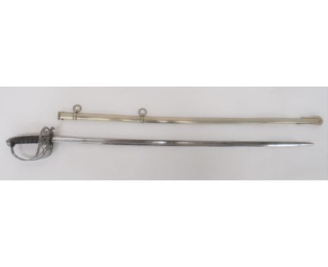 Victorian Rifles Officer's Levee Pattern Sword by Wilkinson London32 3/4 inch, single edged, narrow blade with fuller.  Etche