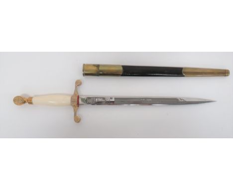 Royal Air Force Commemorative Knife by Wilkinson10 3/4 inch, double edged, narrow blade.  One side with floral ended panel in