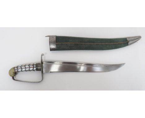 19th Century Indo-Persian Jambiya10 1/2 inch, single edged, yataghan blade with narrow fuller.  Steel crossguard and knuckle 