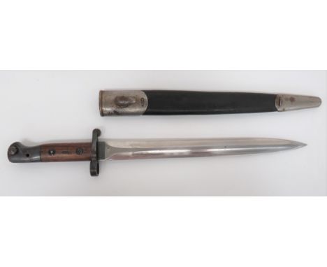 Scarce 1903 Pattern Regimentally Marked West Riding Bayonet12 inch, double edged blade.  Forte marked with crowned ER over "1