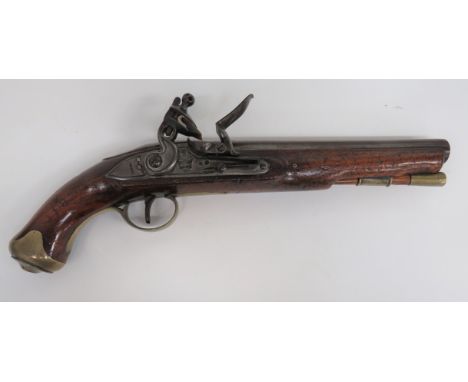 1799 Pattern Light Dragoon Flintlock Pistol9 inch, 16 bore, smoothbore barrel.  Breech with proof stamps.  India pattern lock
