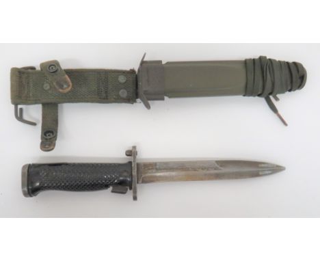 American M5 A1 Garand Knife Bayonet by Milpar6 1/2 inch, single edged blade with back edge sharpened point (tip blunted).  St