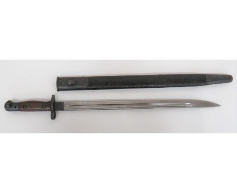 1907 Pattern SMLE Bayonet17 inch, single edged blade with fuller.  Forte with crowned GR over "6/17" and maker "Chapman".  Bl
