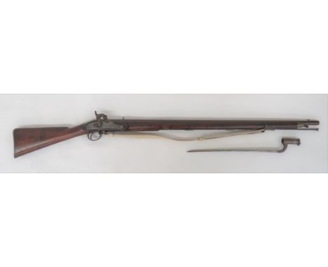British 1839 Pattern Military Musket and Bayonet39 inch, .750 musket bore, smoothbore barrel.  Front stud sight and rear V si