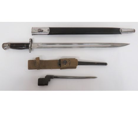 British Parade SMLE 1907 Pattern Bayonet17 inch, single edged, polished blade with fuller.  Forte with maker "Wilkinson".  Po