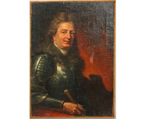 Giorgio Matteo Aicardi (1891-1984), Portrait of a gentleman wearing armour, oil on canvas, signed indistinctly lower right, 8