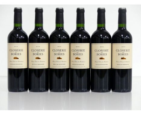 V 6 bts Closerie des Bories Francs Côtes de Bordeaux 2012 N Thienpont