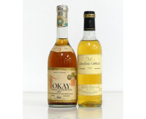1 50-cl bt Tokay Tokaji Szamorodni Dry 1979 Tokajhegyalja Estate Winery sl stl 1 hf bt Ch. Capelle Moelleux 1989 Sainte-Foy B