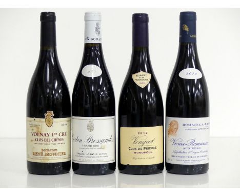 1 bt Volnay Clos des Chênes 1er Cru 2009 Dom René Monnier i.n, stl, ntl 1 bt Corton Bressandes Grand Cru 2010 Dom Antonin Guy