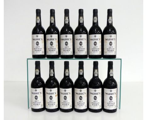 12 bts Warre's 1977 Vintage Port 7 base of neck, 5 i.n, sl stl