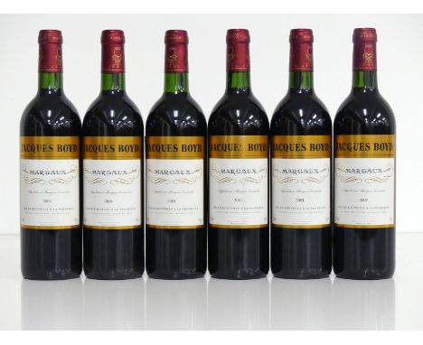 V 6 bts Margaux, Jacques Boyd 2001 oc Grand Vin de Bordeaux, i.n