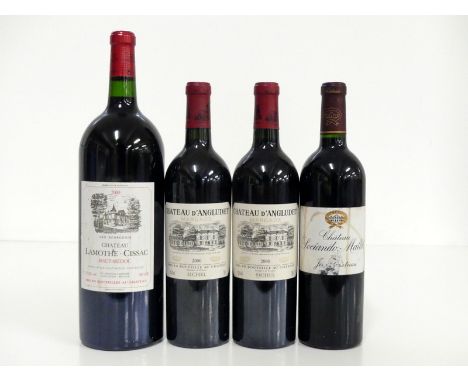 1 magnum Ch. Lamothe-Cissac 2000 Haut-Médoc Cru Bourgeois i.n, vsl bs 2 bts Ch. d'Angludet 2000 Cantenac (Margaux) Cru Bourge