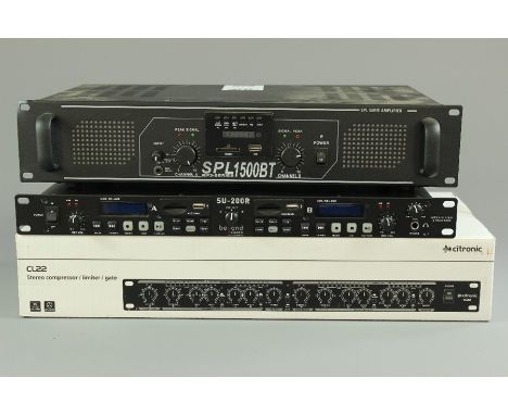 Professional DJ Hi-Fi Equipment. This lot includes a Citronic Cl22 Stereo Compress Limiter in the original box with manual; A
