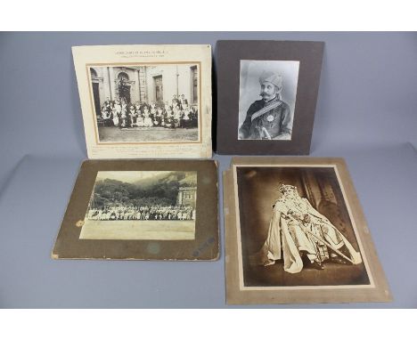 Two vintage sepia photographs, depicting Prime Minister of Hyderabad Sir Asman Jah circa 1887 and a second of Maharajah of Be