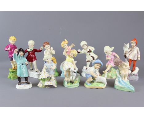 Collection of Royal Worcester Freda Doughty Figurines;&nbsp; January to December; 1/12 January boy nr 3452, 2/12 February boy