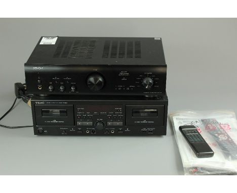 Hi-FI Equipment. This lot includes Denon PMA-800 NE Integrated Double Amplifier (with remote) complete with manual, TEAC Doub