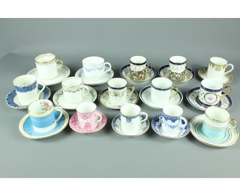 Collection of porcelain demi-tasse, including Cauldon, Royal Worcester, Alfred Pearce, Aynsley, Rosenthal and Sandon, fifteen