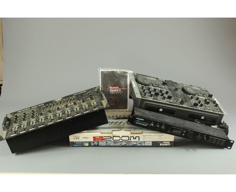 Sound Making Effects Equipment. This lot includes a Professional Sound Mixer SA-2020 (pat tested); Alesis Microverb 4; Zoom R