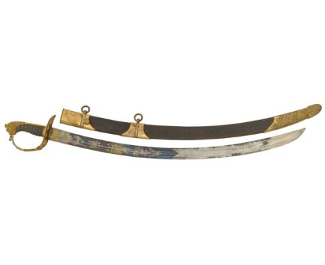 Napoleonic War Period 1803 Pattern Infantry Officer’s Sword, with Blue &amp; Gilt Decoration.A good example,e the single edge