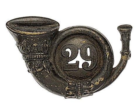 29th North Middlesex Rifle Volunteers OR’s shako plate circa 1860-65.A good very scarce die-cast stamped blackened brass exam