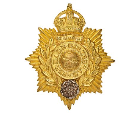Royal Marine Light Infantry / RM Chatham Division Band senior NCO’s helmet plate circa 1905-50. A fine die-stamped gilt examp