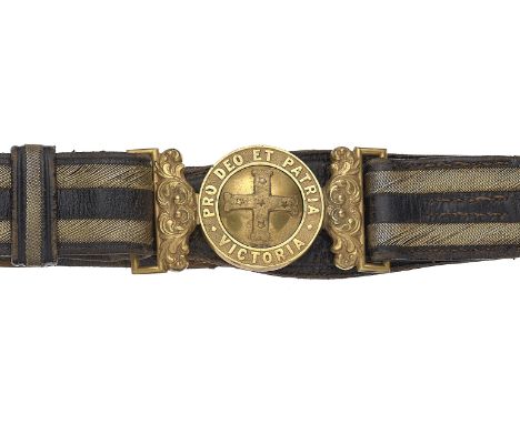 Australian Victorian Officer’s Full Dress Waist Belt of the State of Victoria circa 1892.A good rare example of black Morocco