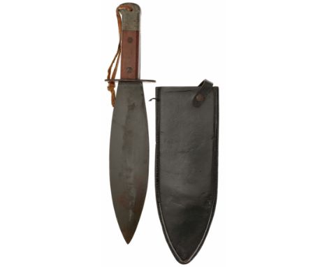 WW2 British Army Issue Smatchet Fighting Knife. Two Securing Rivet Grip Variant. A good and scarce example, with single edged