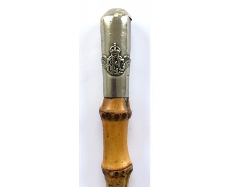 WW1 Royal Flying Corps swagger stick.A good example with bamboo shaft bearing thimble pattern nickel top embossed with a pair