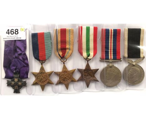 WW2 1943 22nd New Zealand Infantry Casualty Memorial Cross Group of Six Medals.Awarded to 36965 Lance Corporal Edward Henry S