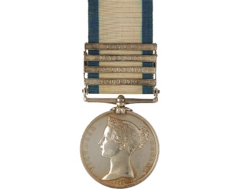 Royal Navy HMS Queen Charlotte Captain’s Servant  four clasp  Naval General Service Medal. Unique Combination.Awarded to “JOH