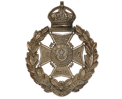 Rifle Brigade Militia Officer’s post 1905 pouch belt plate.A good die-stamped silvered example. Laurel sprays surmounted by c