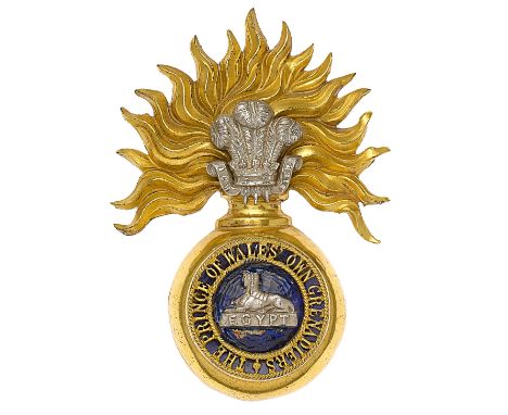 Indian Army. The Prince of Wales’ Own Grenadiers Officer’s helmet plate circa 1903-10.A very fine and scarce die-stamped gilt