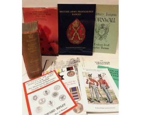 9 books of Military interest.‘Officers Died in the Great War’ including Indian Army by Hayward ... ‘Records and Badges of the