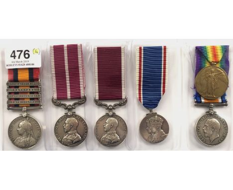 Royal Field Artillery Boer War / WW1 Meritorious Service Medal Group of Four Medals.This group was awarded to Battery Sergean