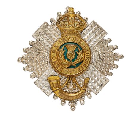 4th &amp; 5th Bns. Royal Scots Officer’s post 1908 pouch belt plate.A fine die-cast silver plated example by Wm. Anderson &am