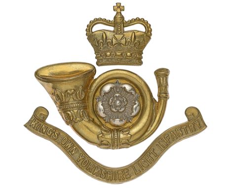 King’s Own Yorkshire Light Infantry KOYLI musician’s band pouch badge circa 1953-61.A good three piece die-stamped brass exam