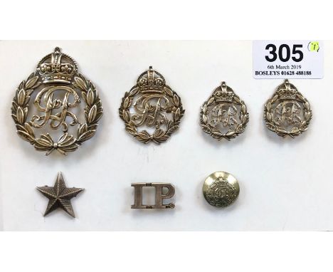 Indian Police 1911 hallmarked silver insigniaA good die-stamped helmet badge hallmarked London 1911 by BWL comprising crowned