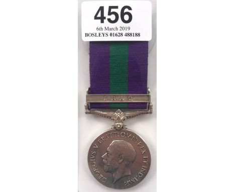 Indian Army Officer’s General Service Medal, Clasp “Iraq”Awarded to “LIEUT A. PATTERSON”The 1920 Indian Army List shows a 2Lt