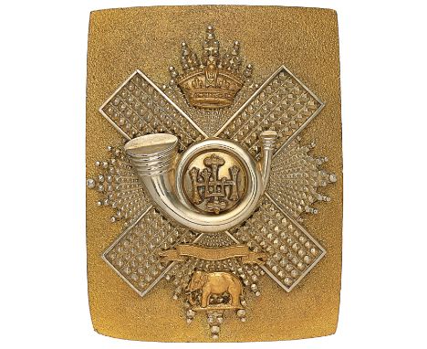 Scottish. Highland Light Infantry Victorian Militia Officer’s HLI shoulder belt plate circa 1881-1901.A very fine example. Se