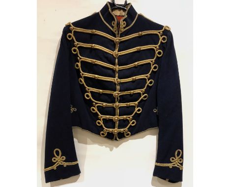 Late Victorian Yeomanry Eton Style Tunic.This example of dark blue Melton cloth, edged with gold cord. To each breast eight l