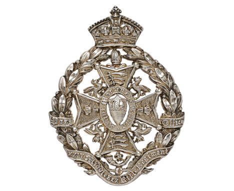 24th Middlesex (Post Office) Rifle Volunteers post 1880 Victorian Officer’s pouch badge.A fine die-cast silvered example . Im