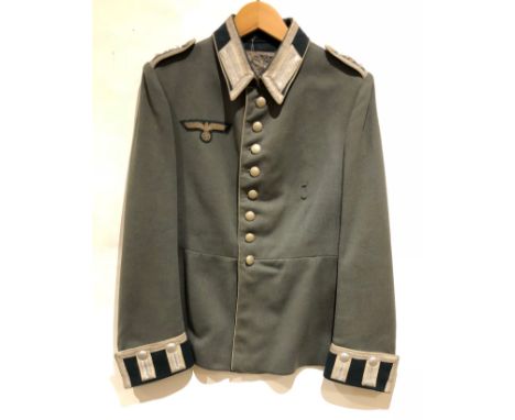 German Third Reich Army Infantry Regiment 81 Oberfeldwebel’s Waffenrock / parade tunic.A fine quality field grey example by M
