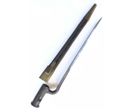 Victorian Socket Bayonet by Hadleys.This example with 11 inch triangular form blade with flat face and hollow ground sides.  