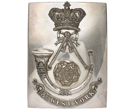 3rd West York Militia pre 1855 Victorian Officer’s shoulder belt plate.A superb scarce silver on copper example. Burnished re
