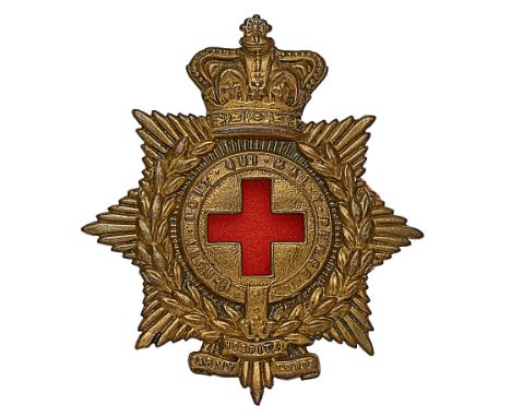 Army Hospital Corps Victorian OR’s pre 1884 glengarry badge.A good die-stamped brass example. Crowned star bearing laurel spr