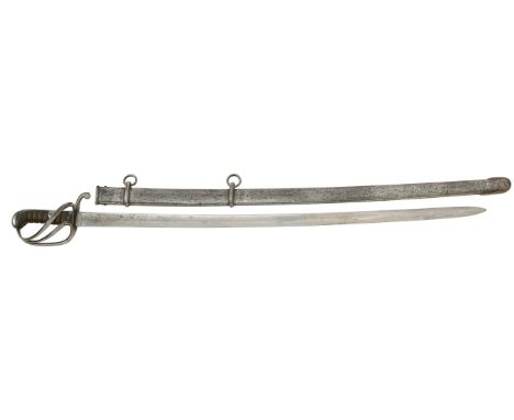 1821 Light Cavalry Pattern Troopers Sword. A scarce example, the single edged slightly curved blade is plain. The hilt with t