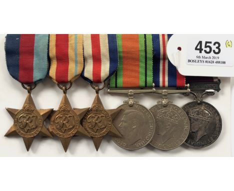 WW2 11th Hussars Long Service Group of Six Medals.Awarded to “545797 W.O. CL.2 G.C. GARLAND 11 H”. Comprising: 1939/45 Star, 