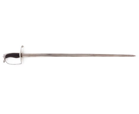 Napoleonic War Period 18th Century Officer’s Spadroon.This example with single edged 32 inch straight blade. The hilt with a 